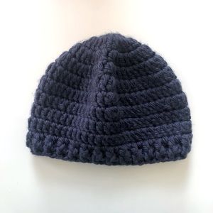 blue knitted beanie (handmade)